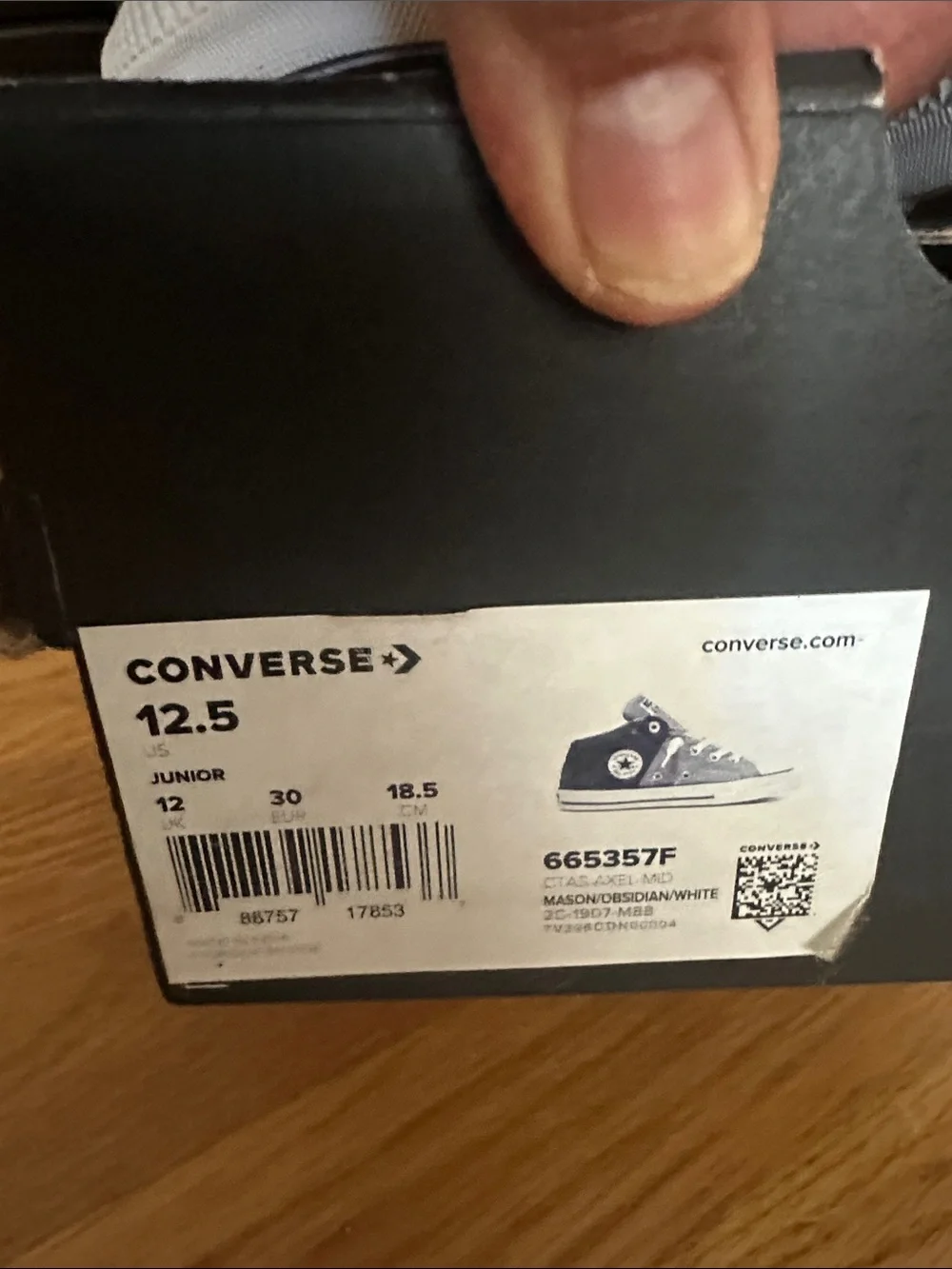 Converse Kids Gray and Navy High-Top Sneakers